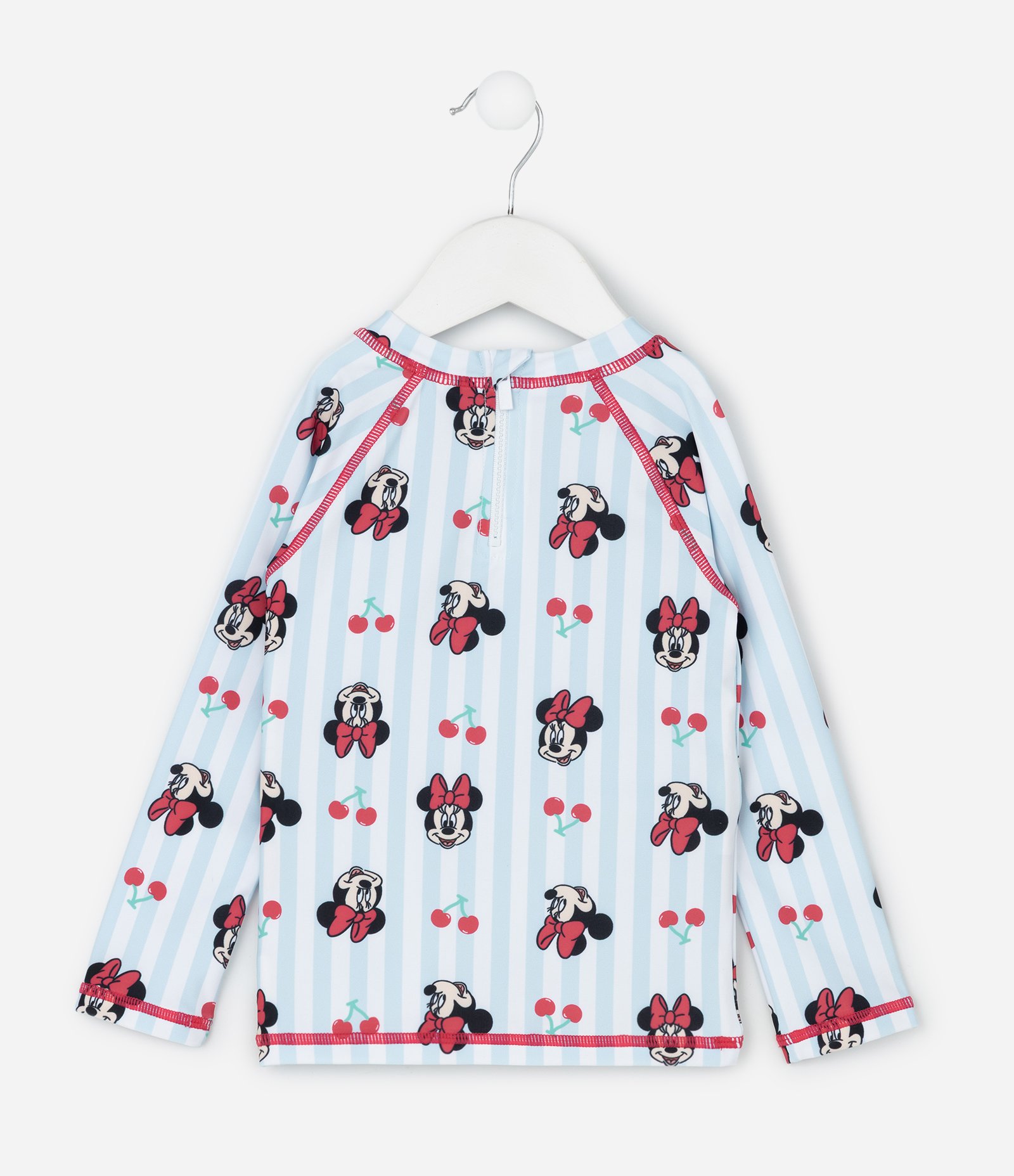 Conjunto Praia Infantil Minnie com Blusa UV - Tam 6 Meses aos 4 Anos Azul 3