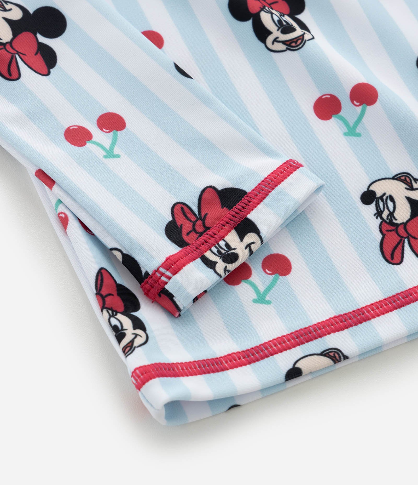 Conjunto Praia Infantil Minnie com Blusa UV - Tam 6 Meses aos 4 Anos Azul 7