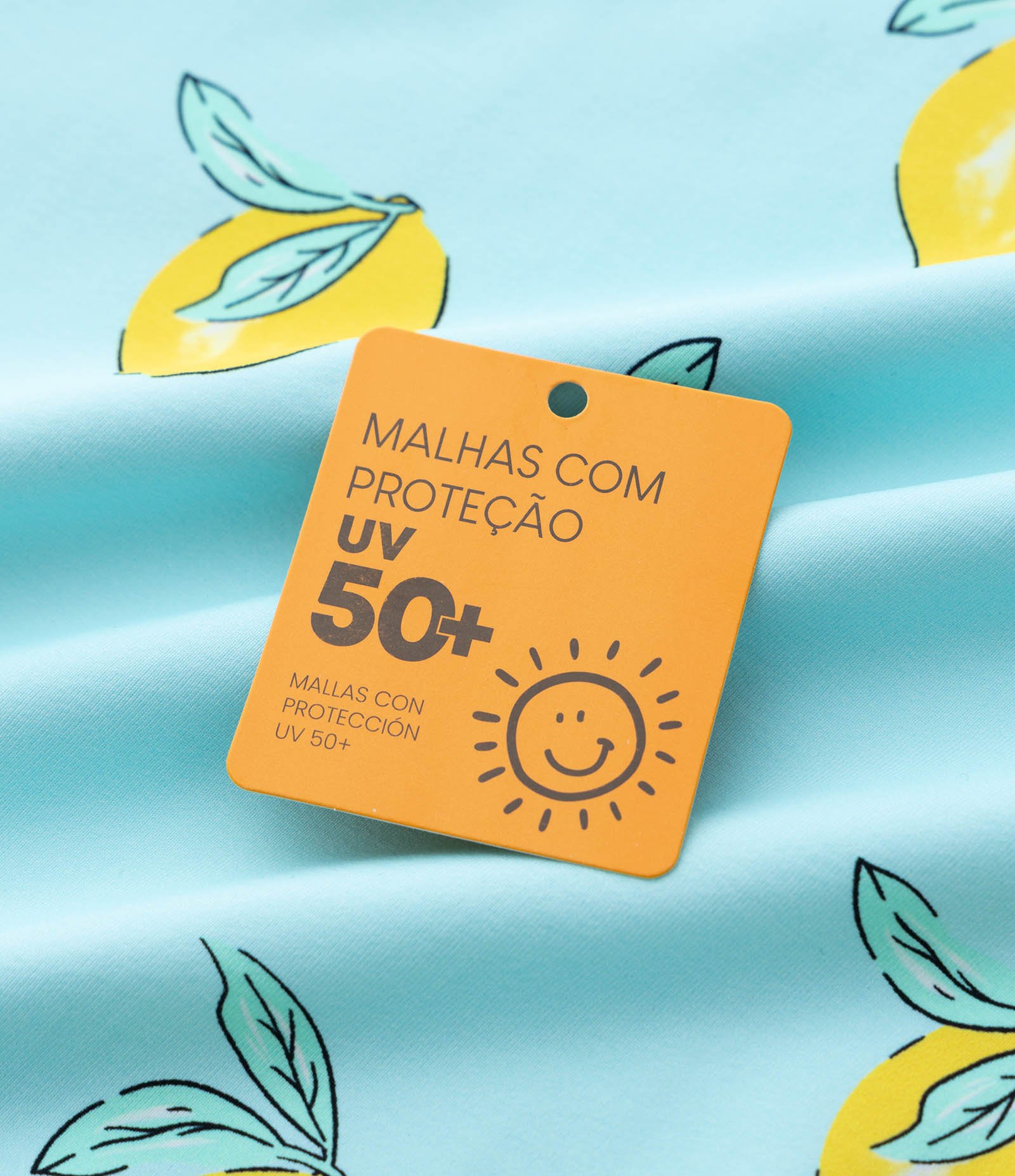 Maiô Infantil com Estampa de Limão Siciliano – Tam 10 a 16 Azul Claro 4