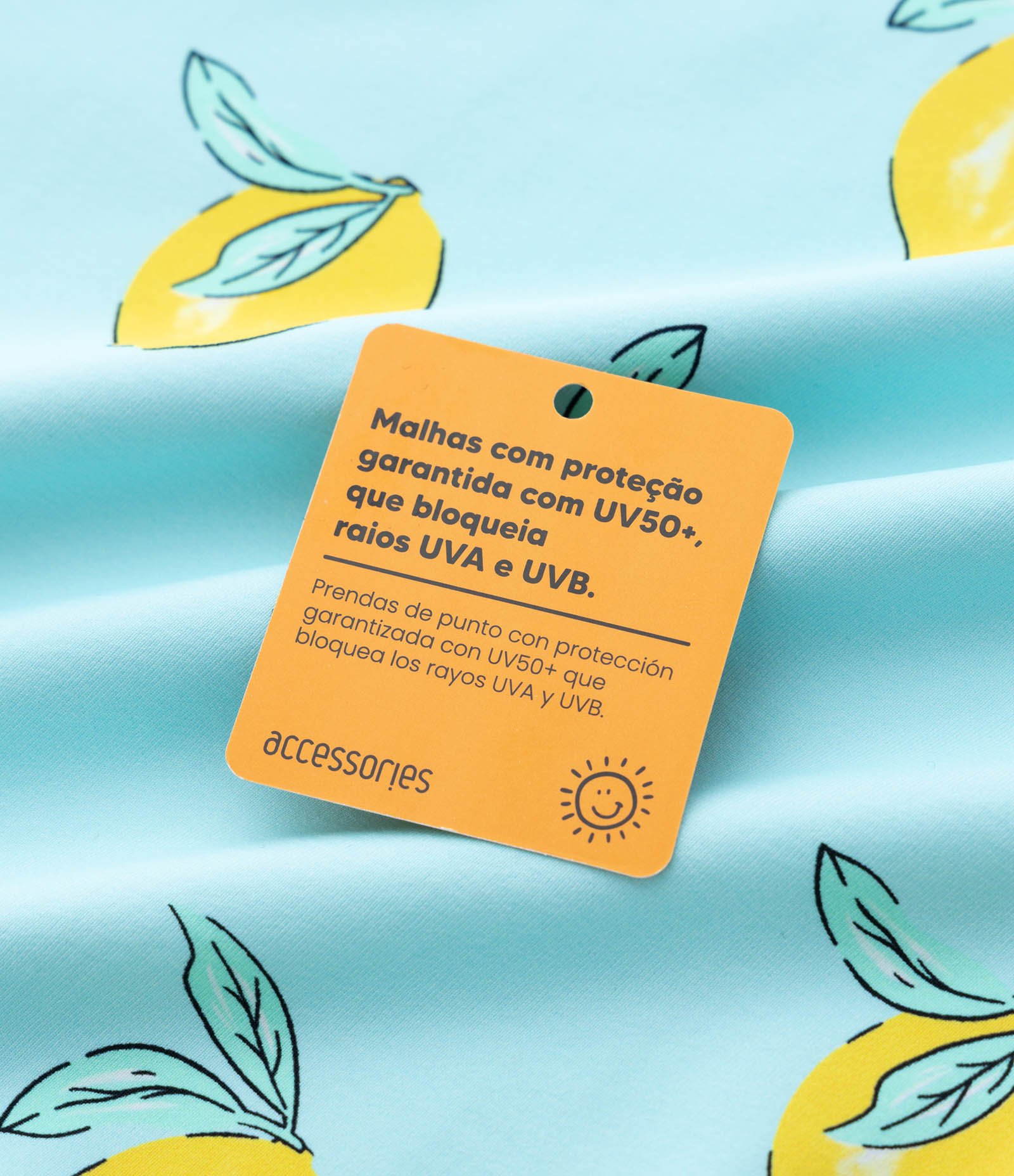 Maiô Infantil com Estampa de Limão Siciliano – Tam 10 a 16 Azul Claro 5