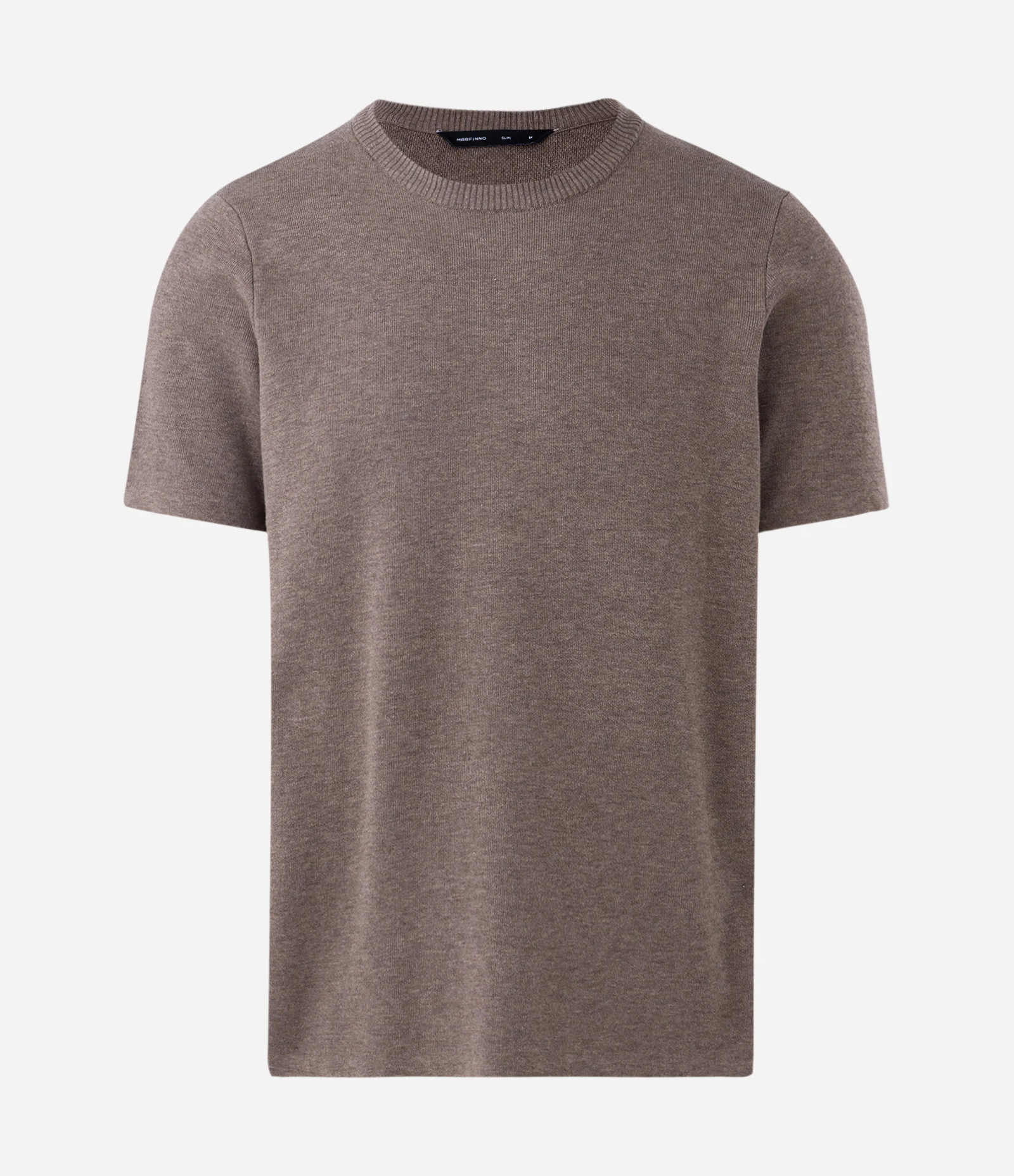 Camiseta Melange com Efeito em Tricô Marrom 4