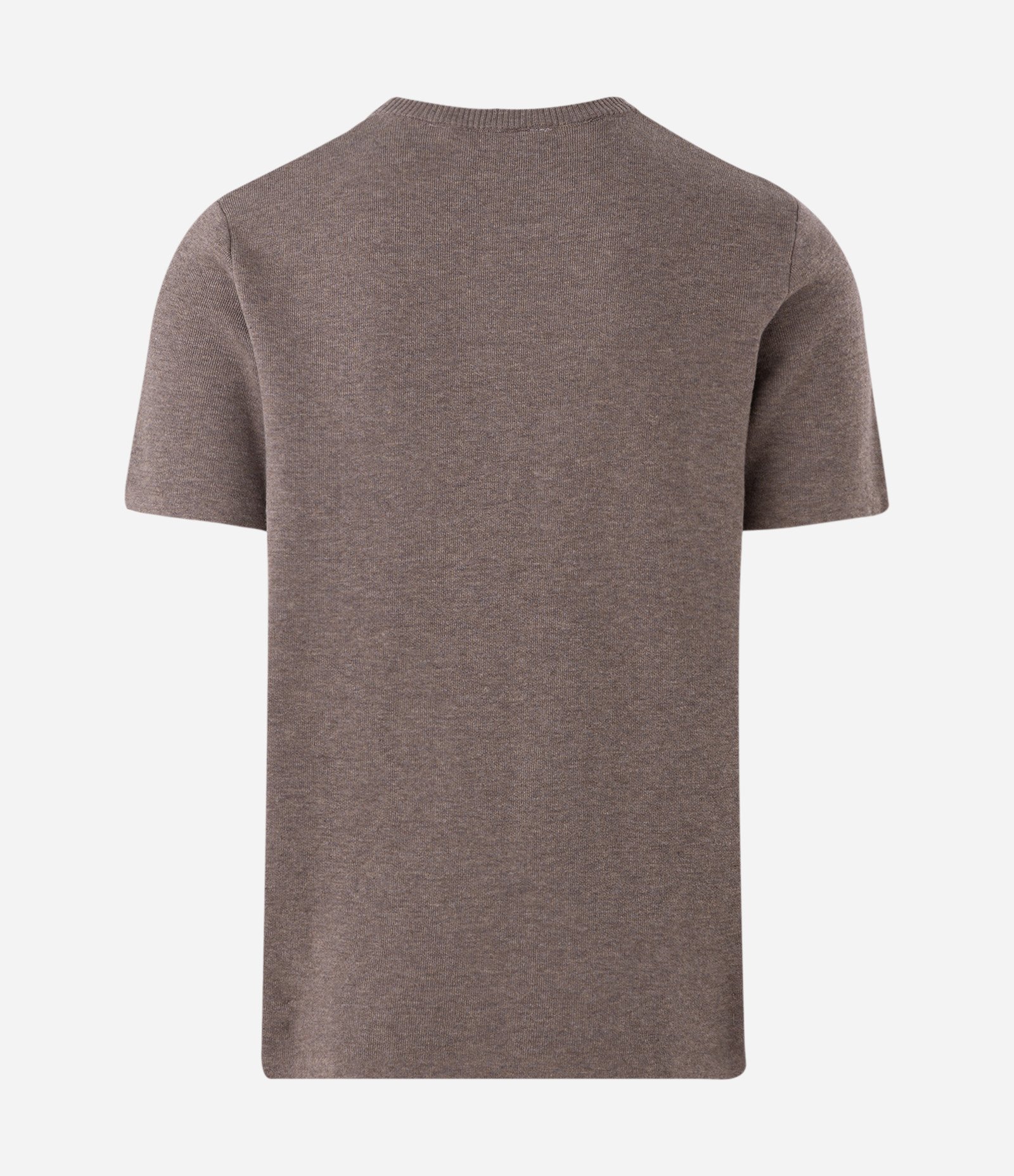 Camiseta Melange com Efeito em Tricô Marrom 5