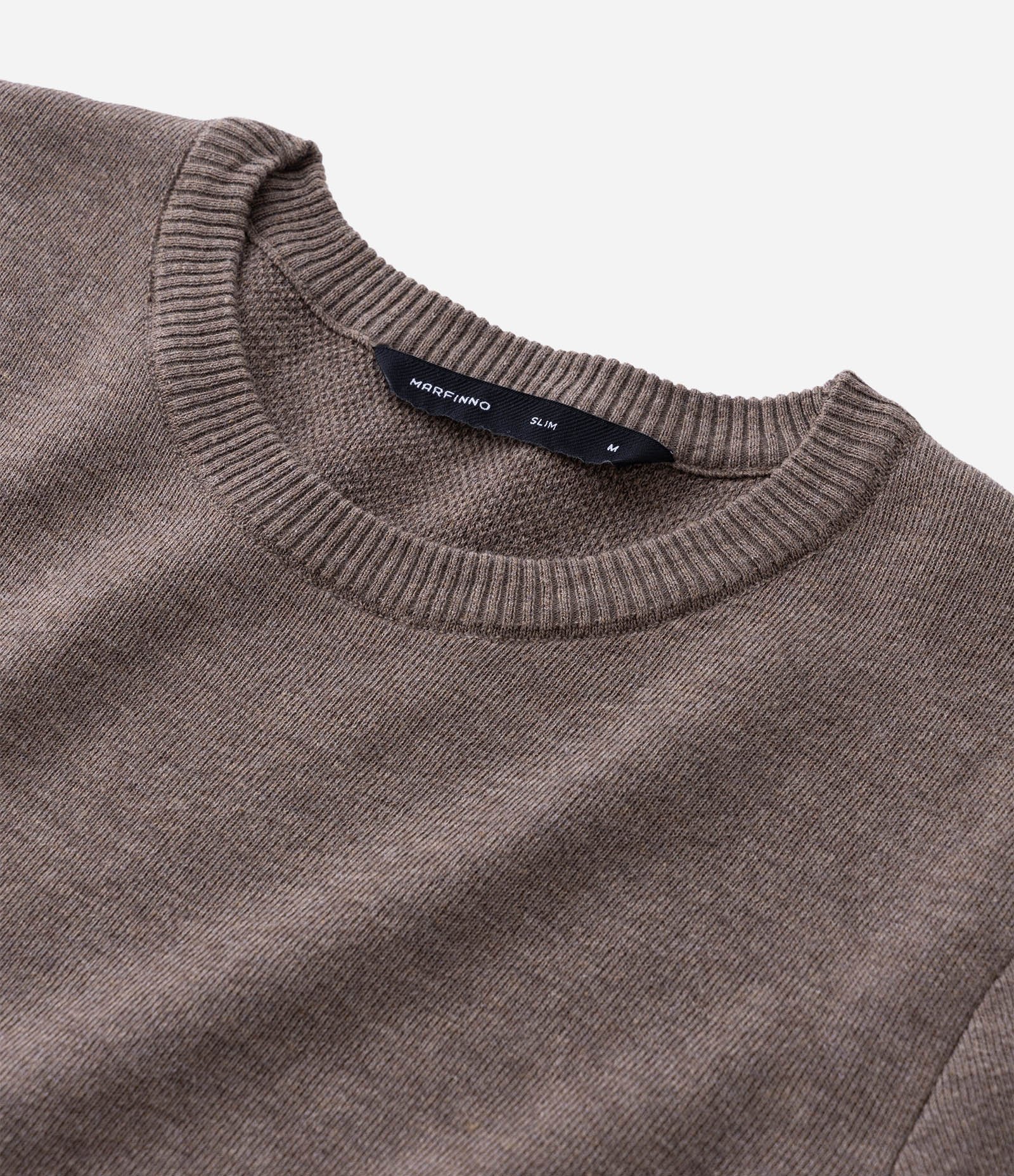 Camiseta Melange com Efeito em Tricô Marrom 7