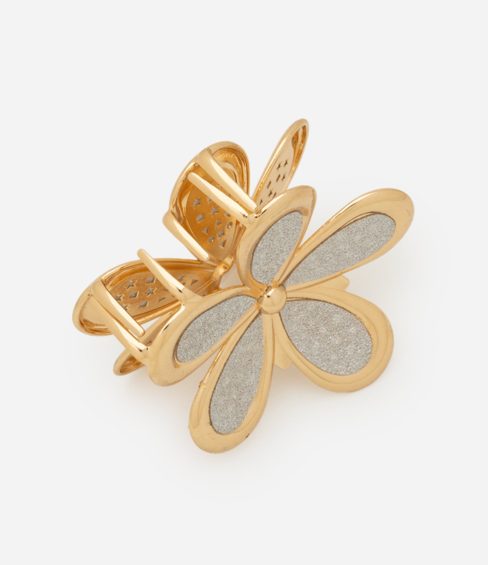 Piranha de Cabelo em Formato de Flor Dourado 2