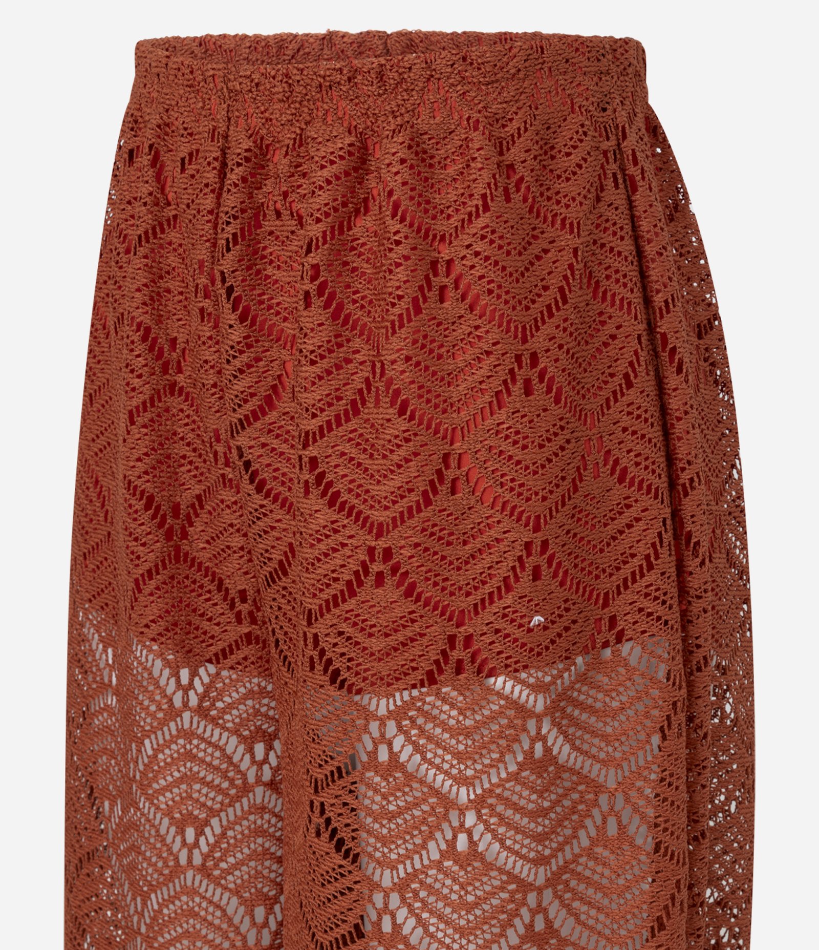 Calça Balloon Cropped com Textura e Sobreposição Vermelho 6