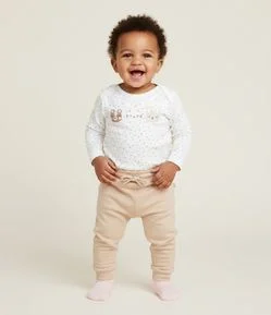 Calça Infantil Jogger em Modal - Tam RN a 18 Meses
