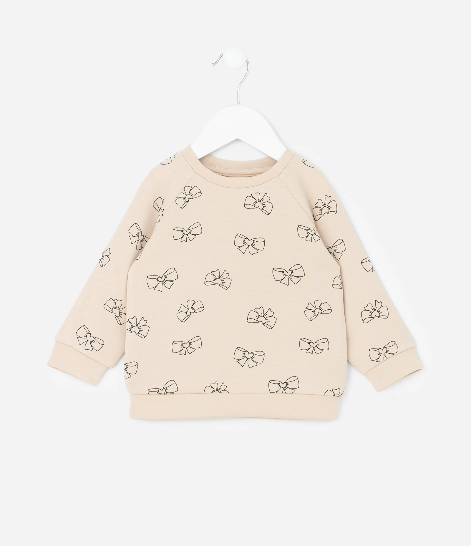 Casaco Infantil em Modal com Estampa de Laços – Tam 0 a 18 Meses Bege Claro 2