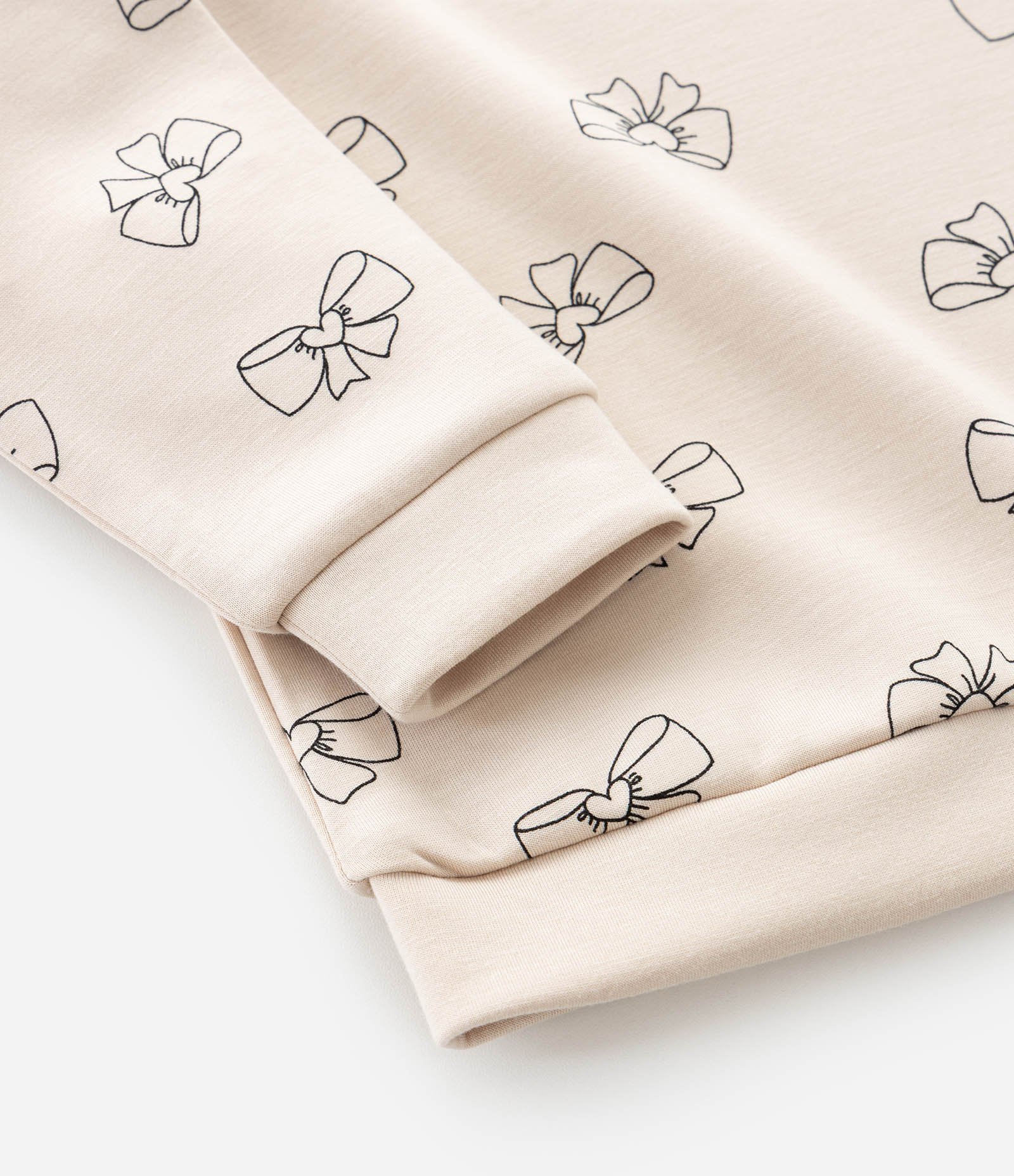 Casaco Infantil em Modal com Estampa de Laços – Tam 0 a 18 Meses Bege Claro 5