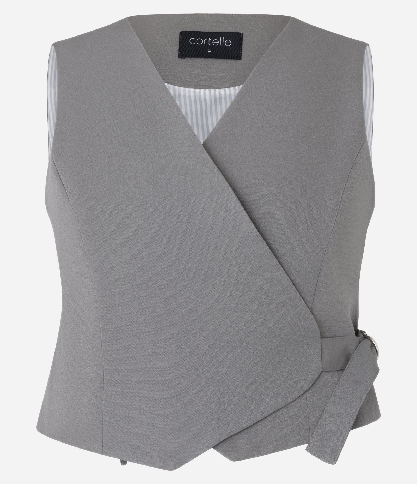 Colete Alfaiataria Cintura e Cinto Cinza 5