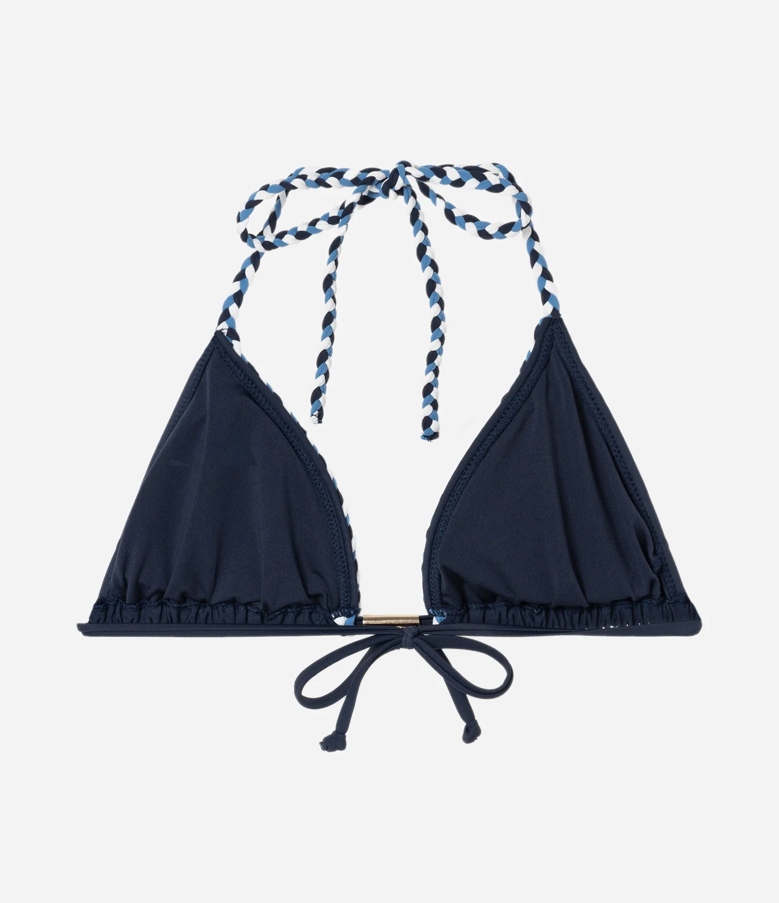 Biquíni Top Cortininha em Microfibra com Detalhe de Trancinha Azul 2