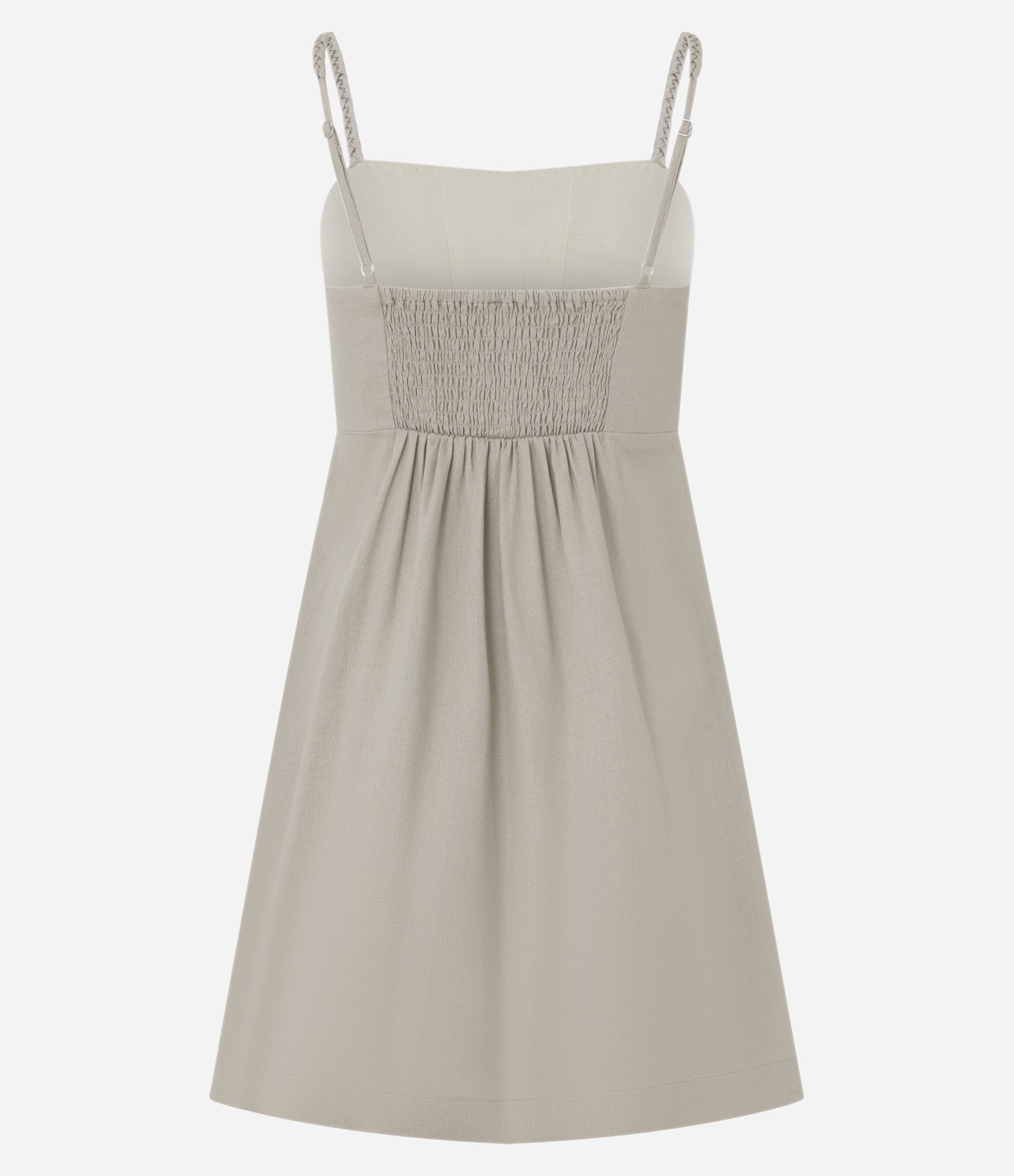 Vestido Curto de Alcinha Trançada com Detalhe no Busto Off White 2