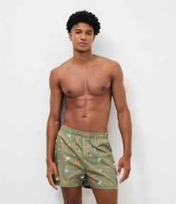 Cueca Samba Canção em Tricoline com Estampa de Capivara