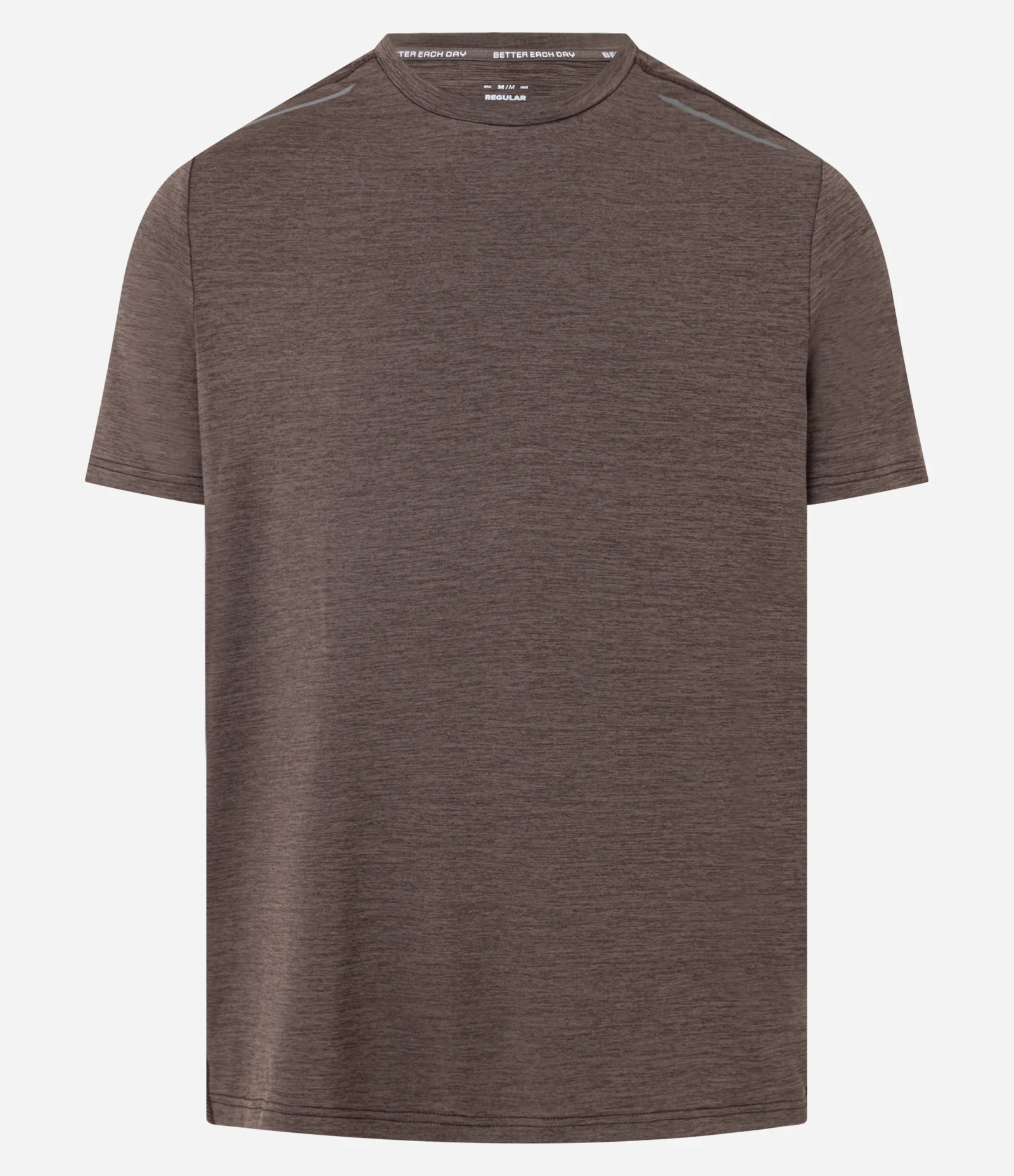 Camiseta Esportiva com Tecnologia Dry e Detalhes Refletivos Marrom 3