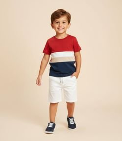 Camiseta Infantil com Blocos de Cor - Tam 1 a 6 Anos