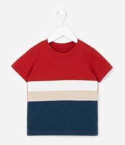 Camiseta Infantil com Blocos de Cor - Tam 1 a 6 Anos