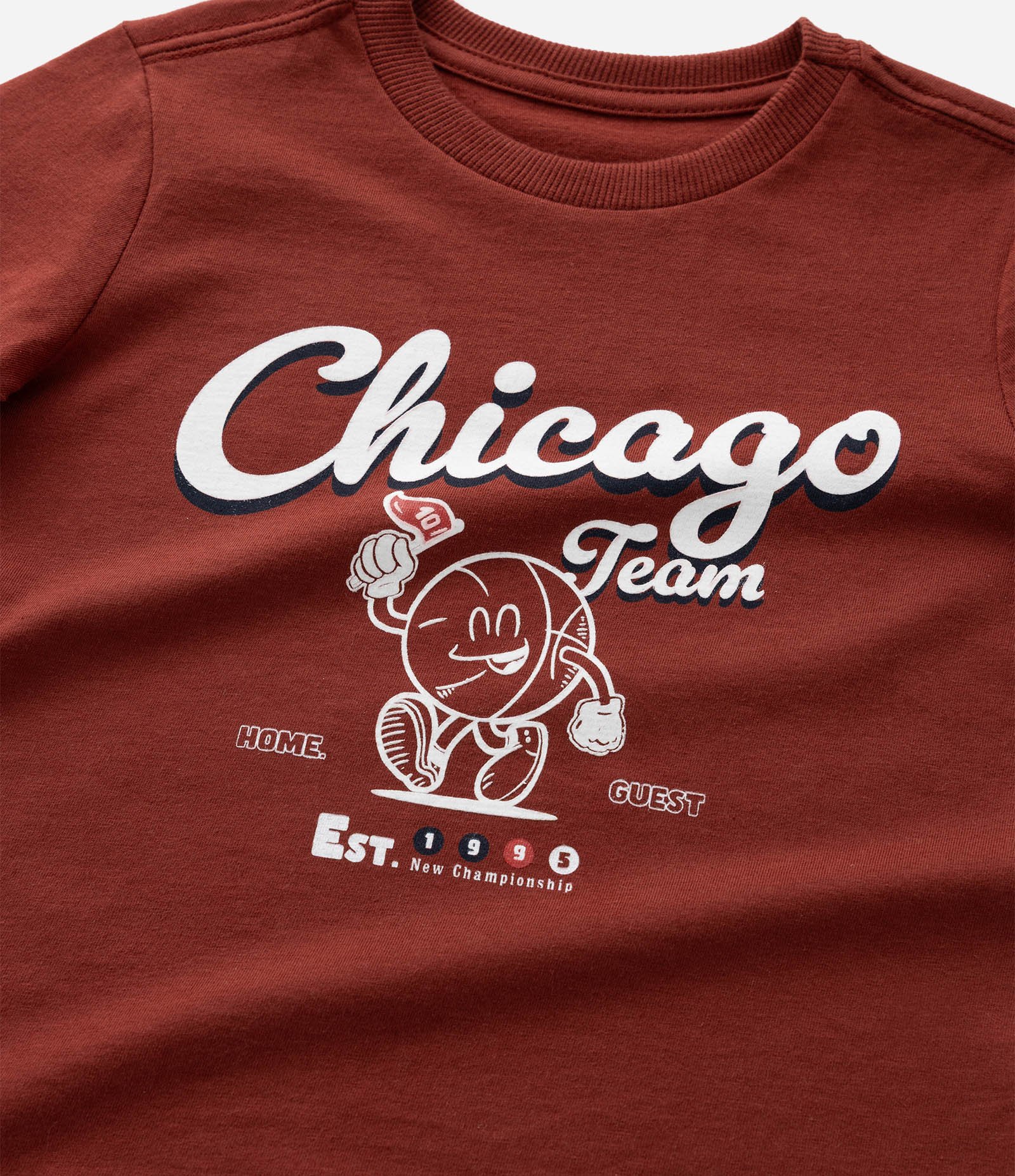 Camiseta Infantil com Estampa Chicago - Tam 1 a 6 Anos Vermelho 5