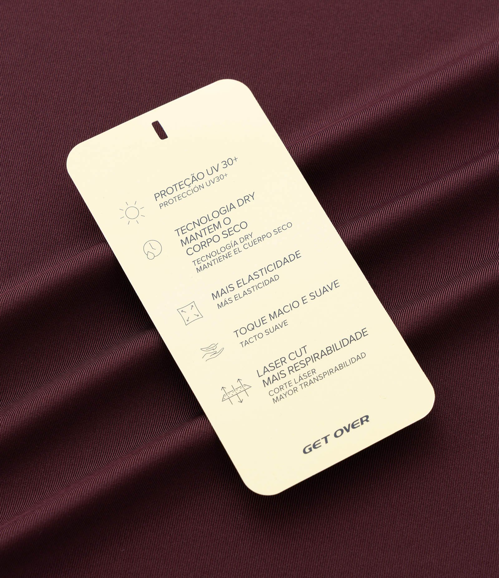 Camiseta Esportiva com Tecnologia Dry e Laser Cut Bordô 7