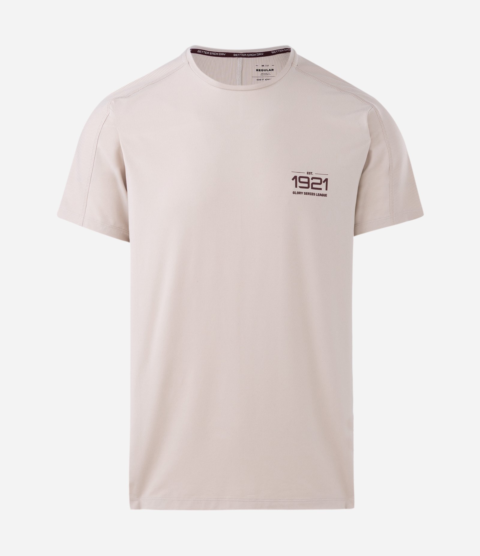 Camiseta em Tecnologia Dry com Estampa Lettering 1921 e Textura no Ombro Amarelo 4
