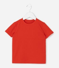Camiseta Infantil com Recorte e Texturizada - Tam 1 a 6 Anos