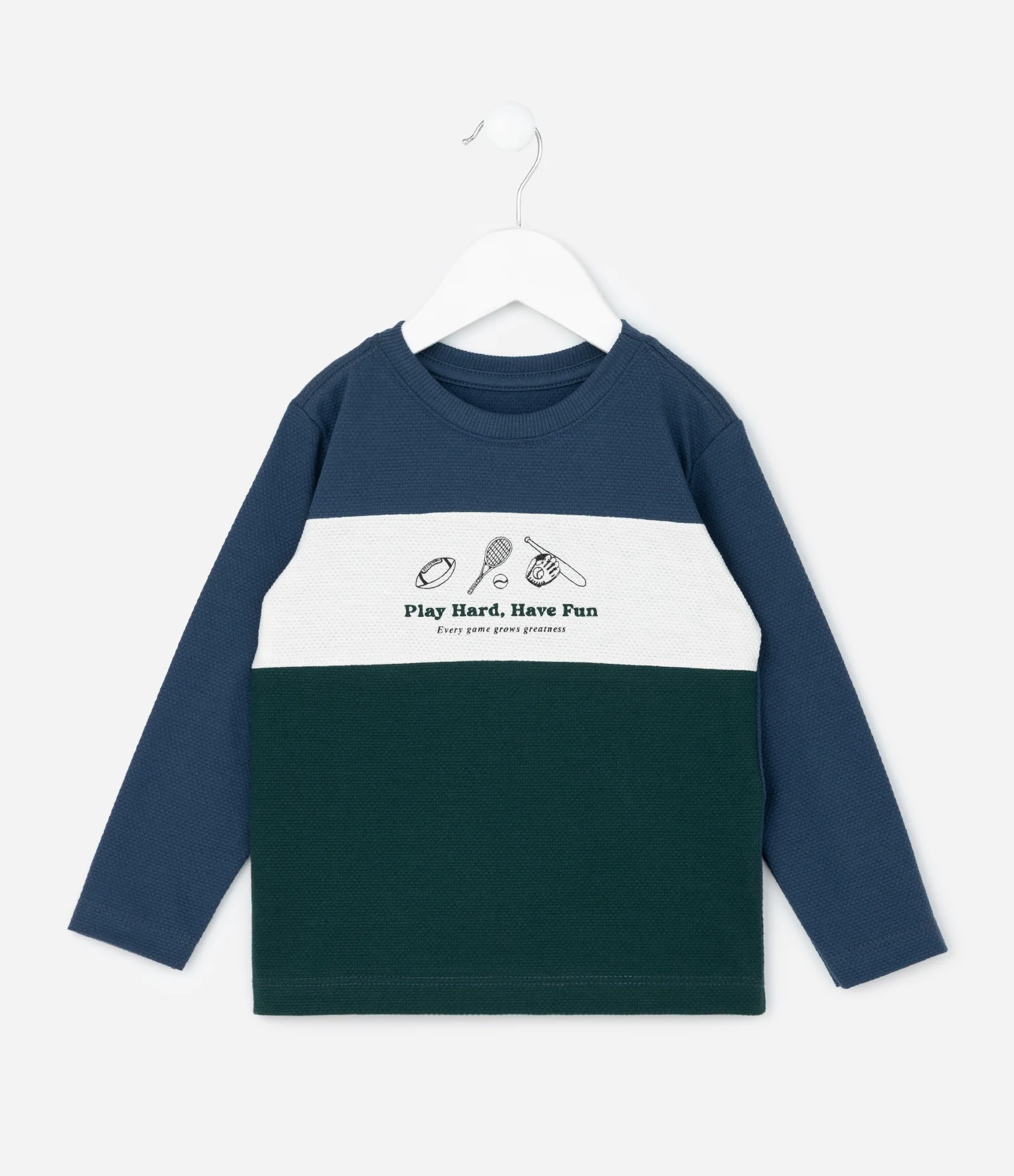 Camiseta Manga Longa em Algodão com Estampa - Tam 1 a 6 Anos Azul 1