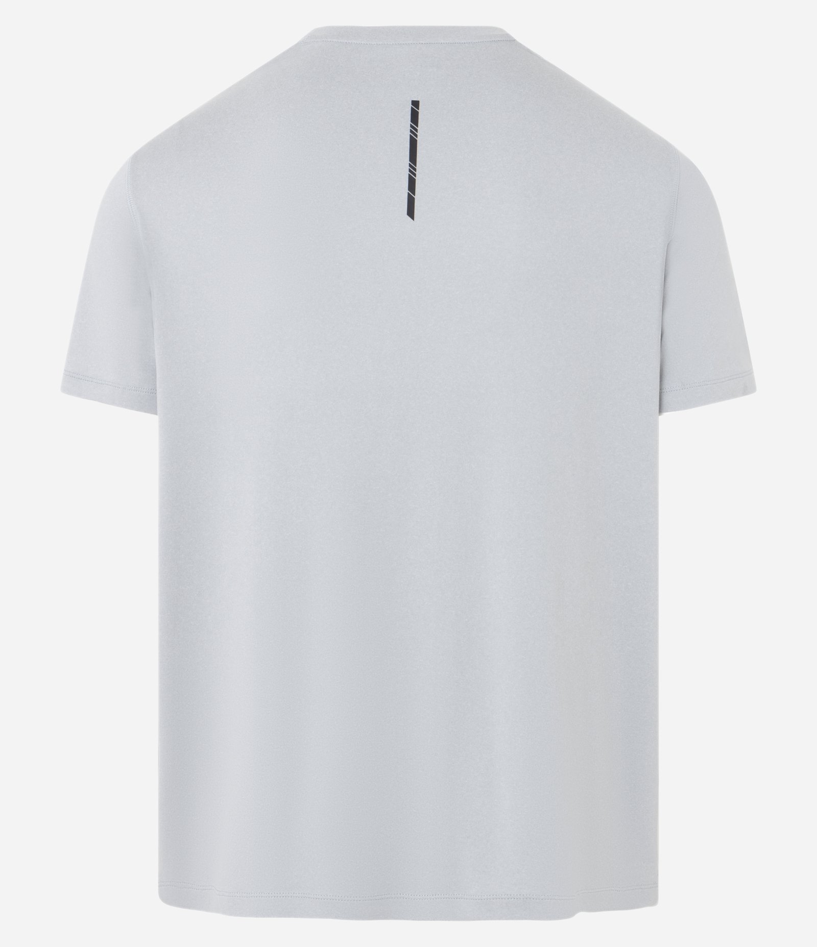 Camiseta Regular Esportiva em Tecnologia Dry com Etiqueta na Barra Cinza Claro 6