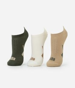 Kit 03 Pares de Meias Esportivas com Cano Invisível Puma