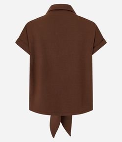 Blusa Texturizada em Viscose com Botões e Amarração