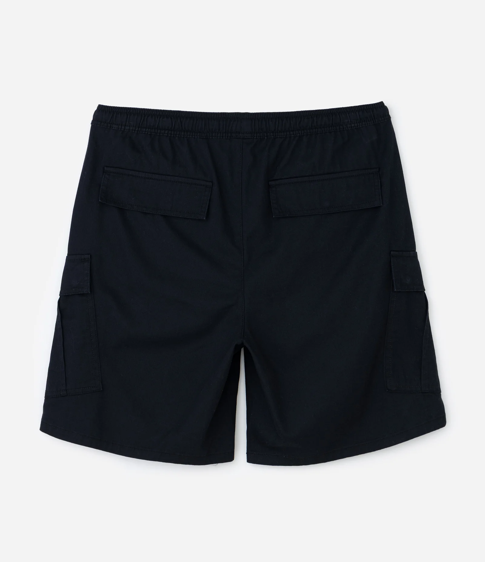 Bermuda Cargo em Sarja Liso com Cós Elástico Preto 2