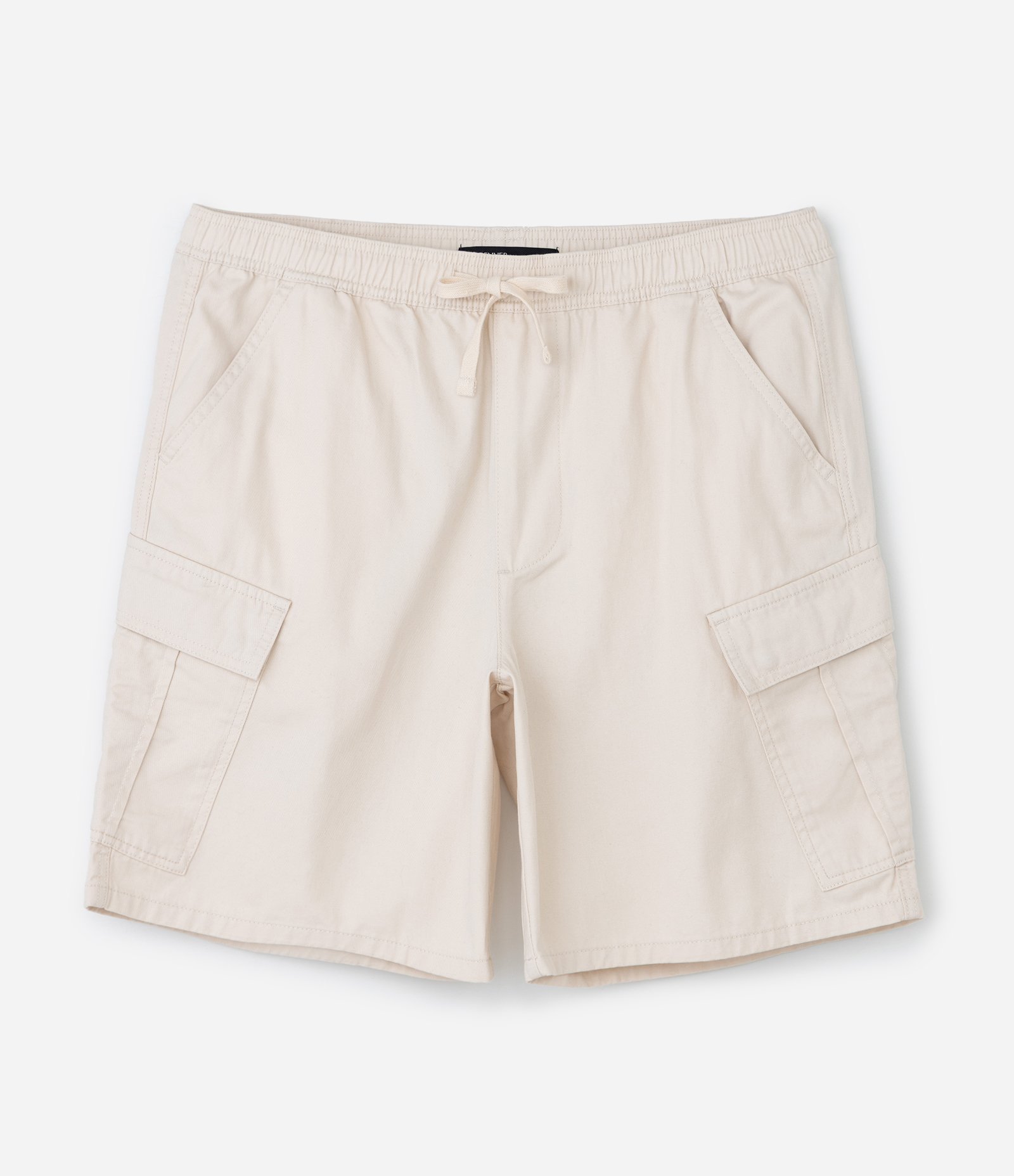 Bermuda Cargo em Sarja Liso com Cós Elástico Off White 1
