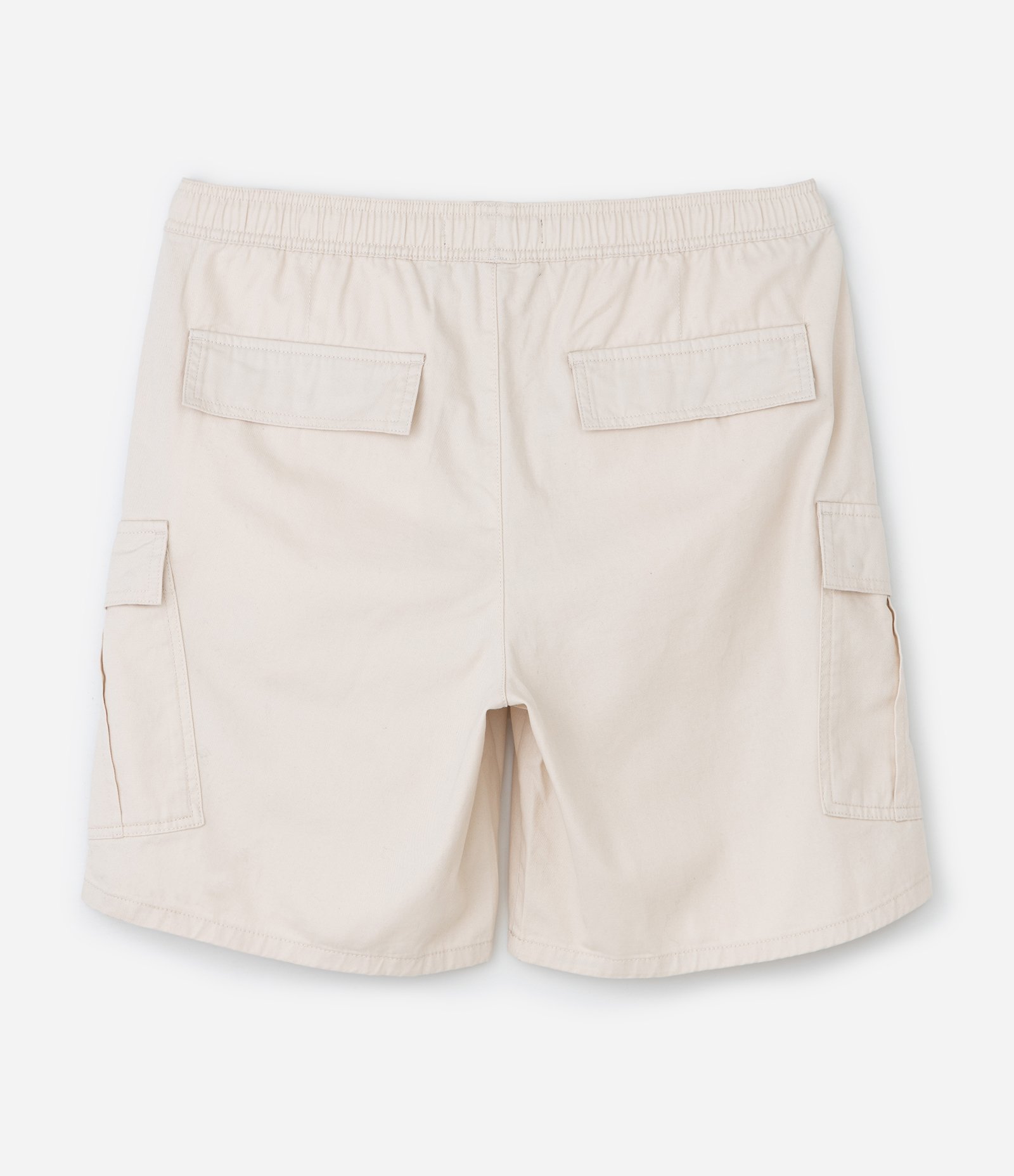 Bermuda Cargo em Sarja Liso com Cós Elástico Off White 2