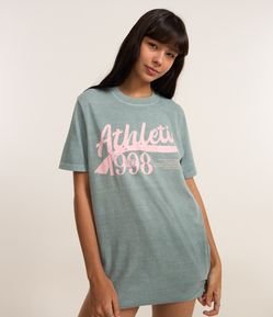 Camiseta em Algodão com Estampa Athletic