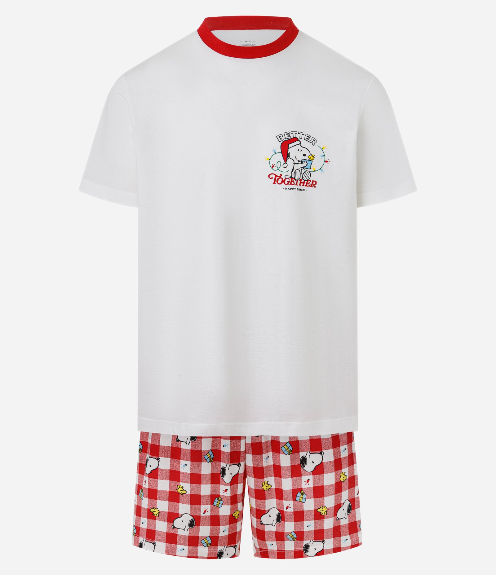 Pijama Curto Comfort em Algodão com Estampa Mini Me Peanuts Branco 5