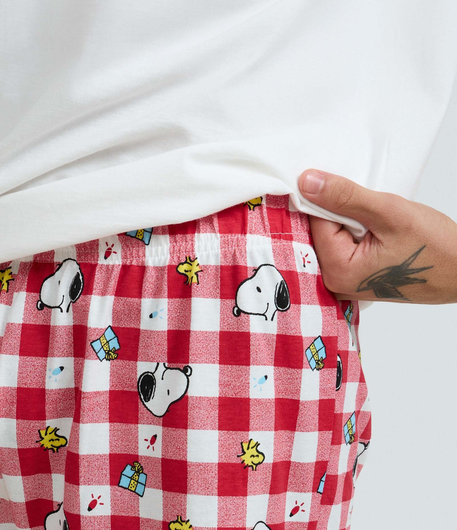 Pijama Curto Comfort em Algodão com Estampa Mini Me Peanuts Branco 3