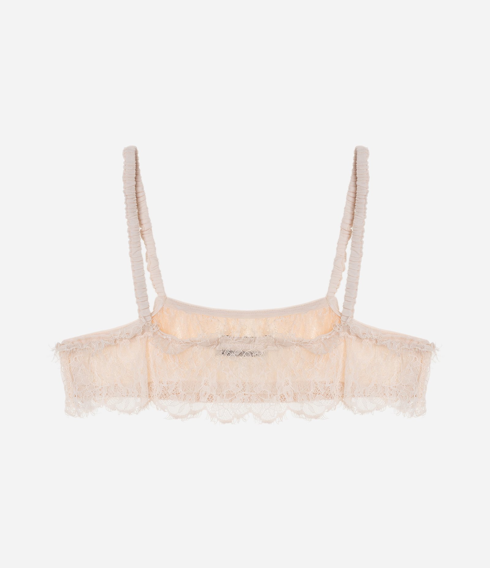 Top em Renda com Barra Nuvem e Elástico na Alça Bege 8