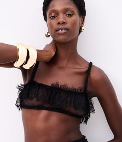 Top em Renda com Barra Nuvem e Elástico na Alça