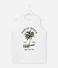 Regata Infantil com Estampa de Coqueiro - Tam 5 a 14 Anos