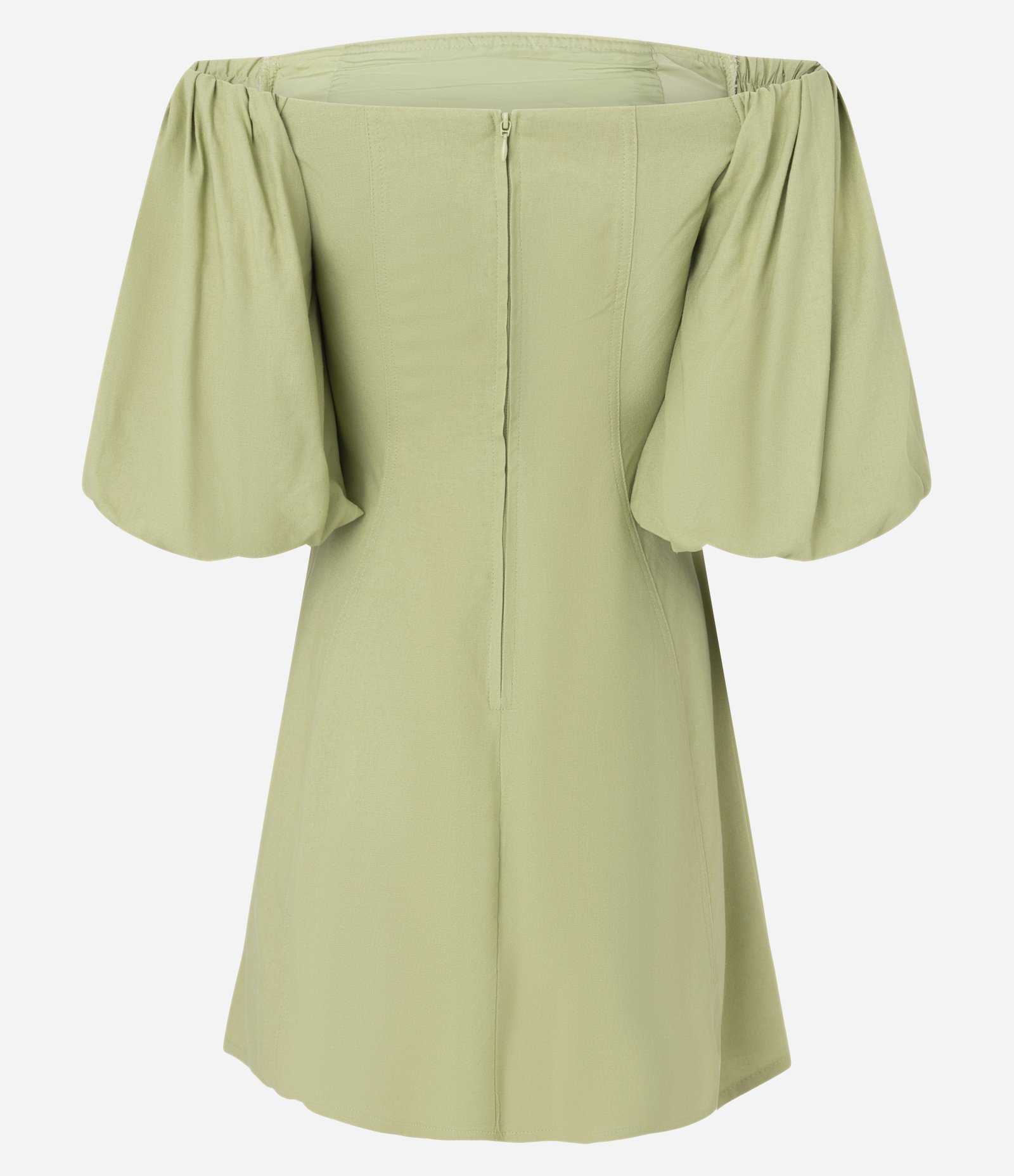 Vestido Curto com Manga Bufante e Ombro a Ombro Verde 7