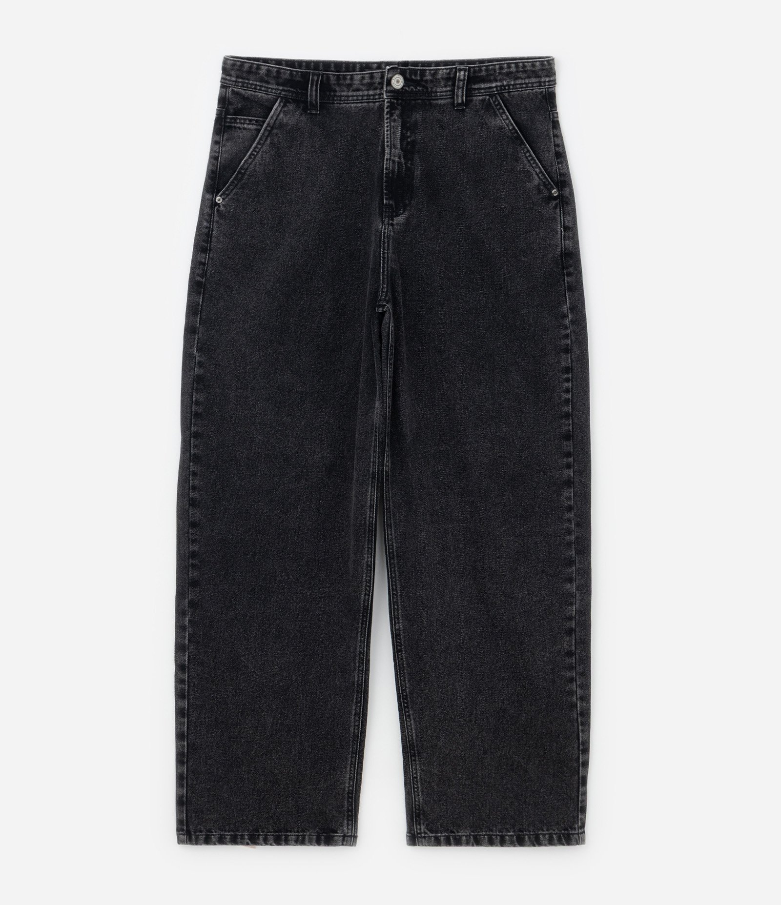 Calça Super Baggy em Jeans Marmorizada Preto 1