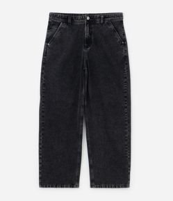 Calça Super Baggy em Jeans Marmorizada