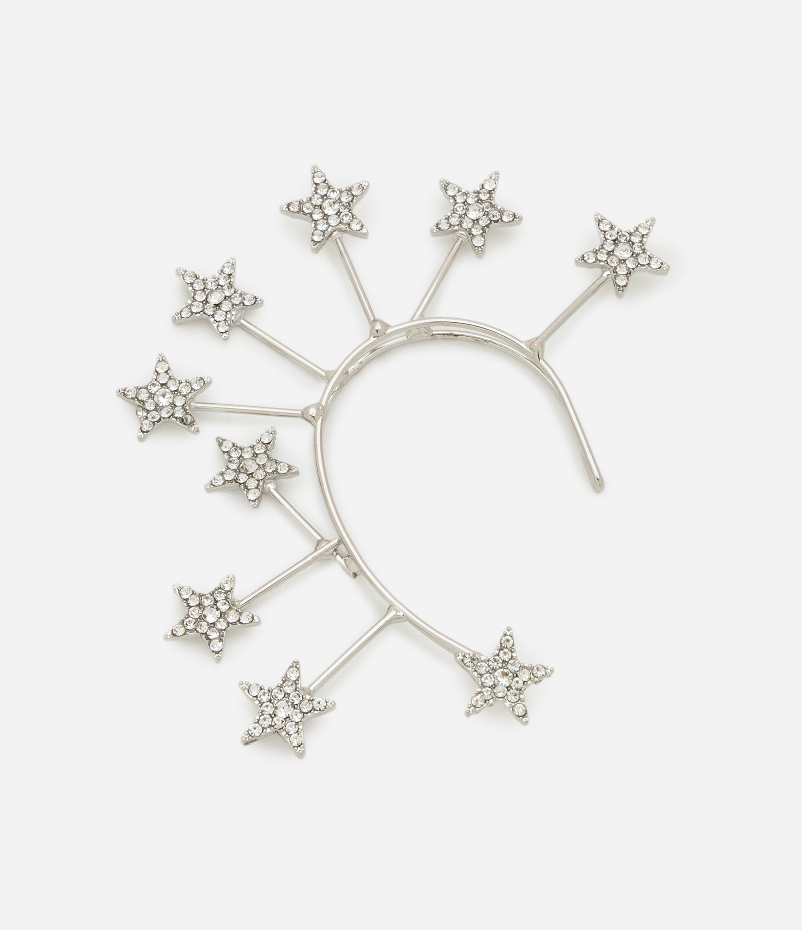 Brinco Ear Cuff com Estrelas em Strass Prata 1