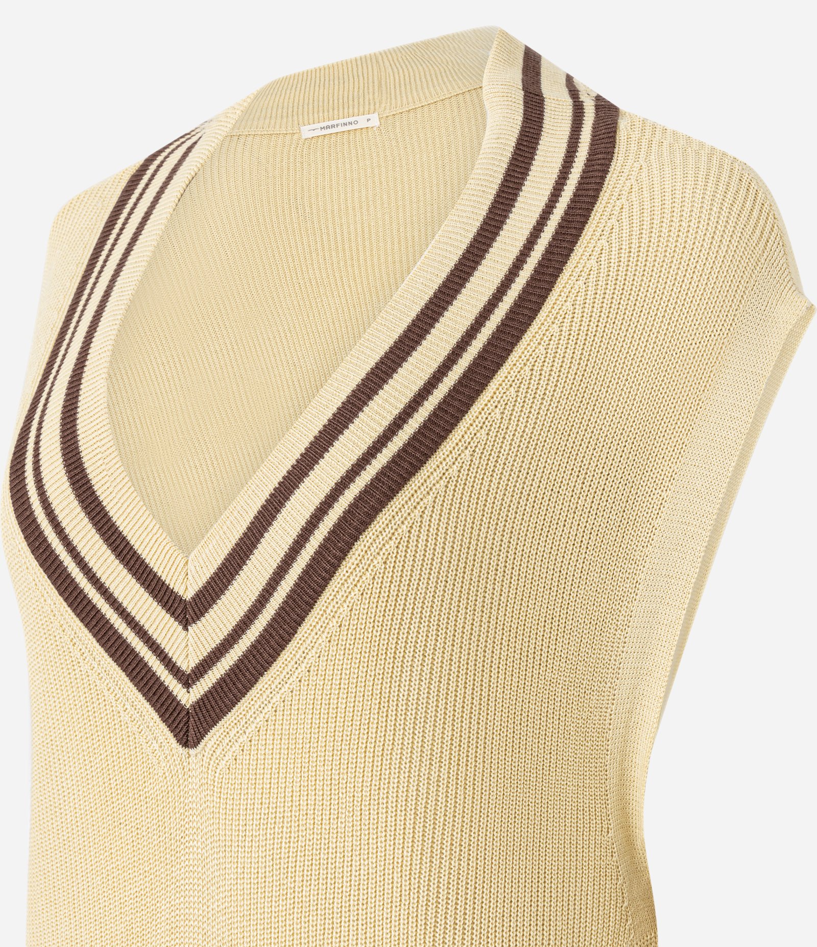 Colete Alongado em Tricô com Detalhe Contrastante Amarelo 6