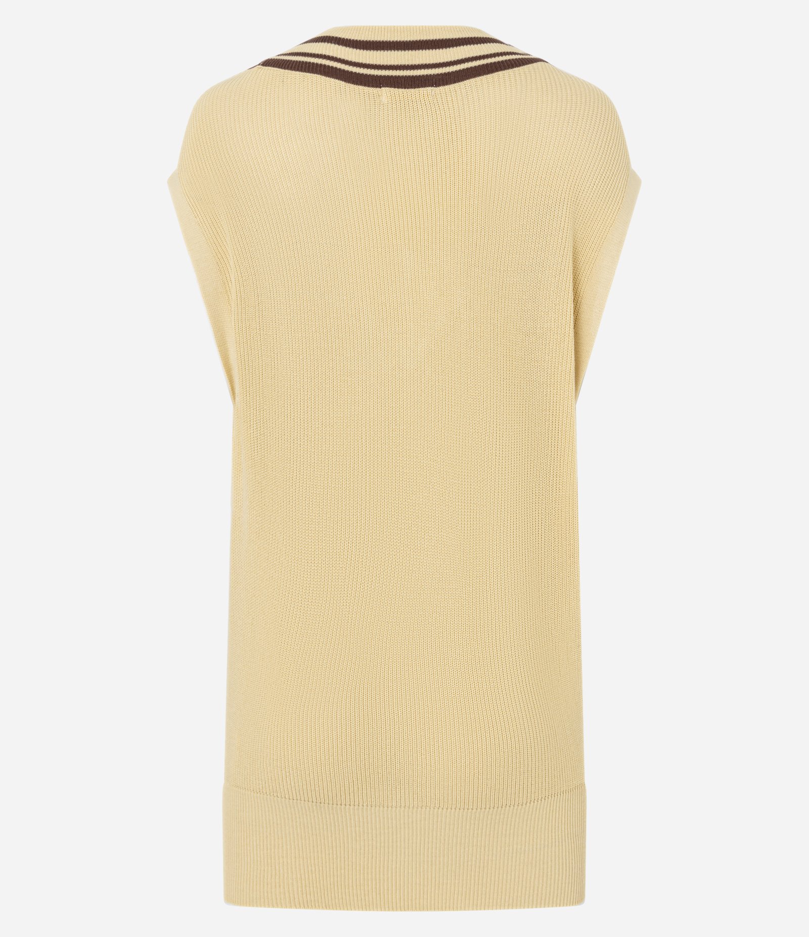 Colete Alongado em Tricô com Detalhe Contrastante Amarelo 7