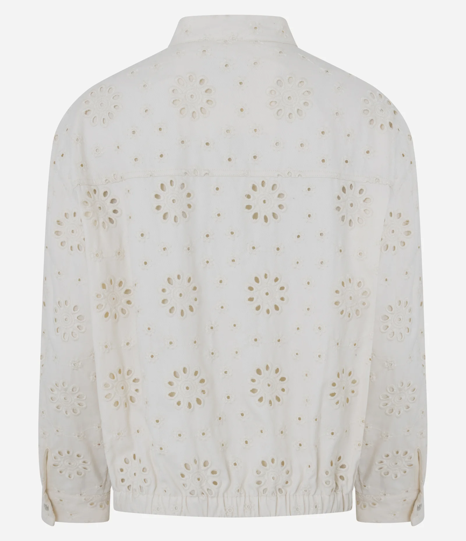 Jaqueta Bomber em Sarja com Laise Floral Off White 7