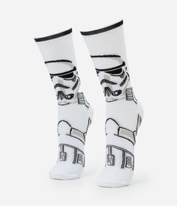 Meia em Algodão com Estampa Stormtrooper