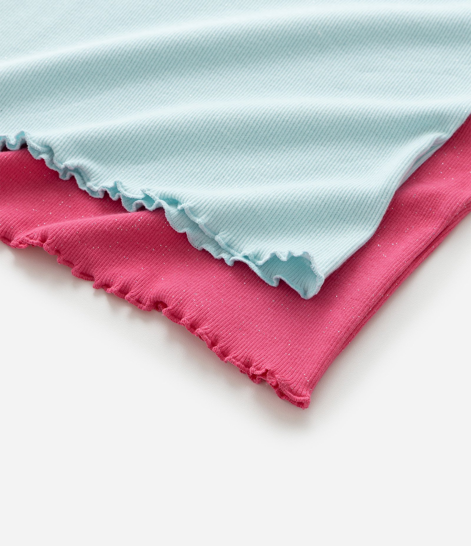 Kit 02 Camisetas Infantil em Ribana Estampa de Cereja - tam 5 a 14 Anos Rosa/Azul 4