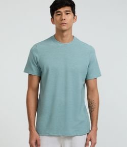 Camiseta Regular em Algodão com Textura