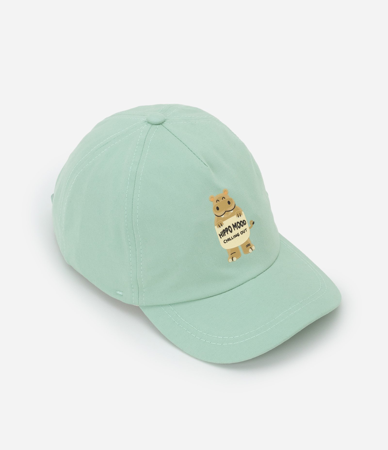 Boné Infantil Aba Curva com Estampa Hipopótamo - Tam Único Verde 1