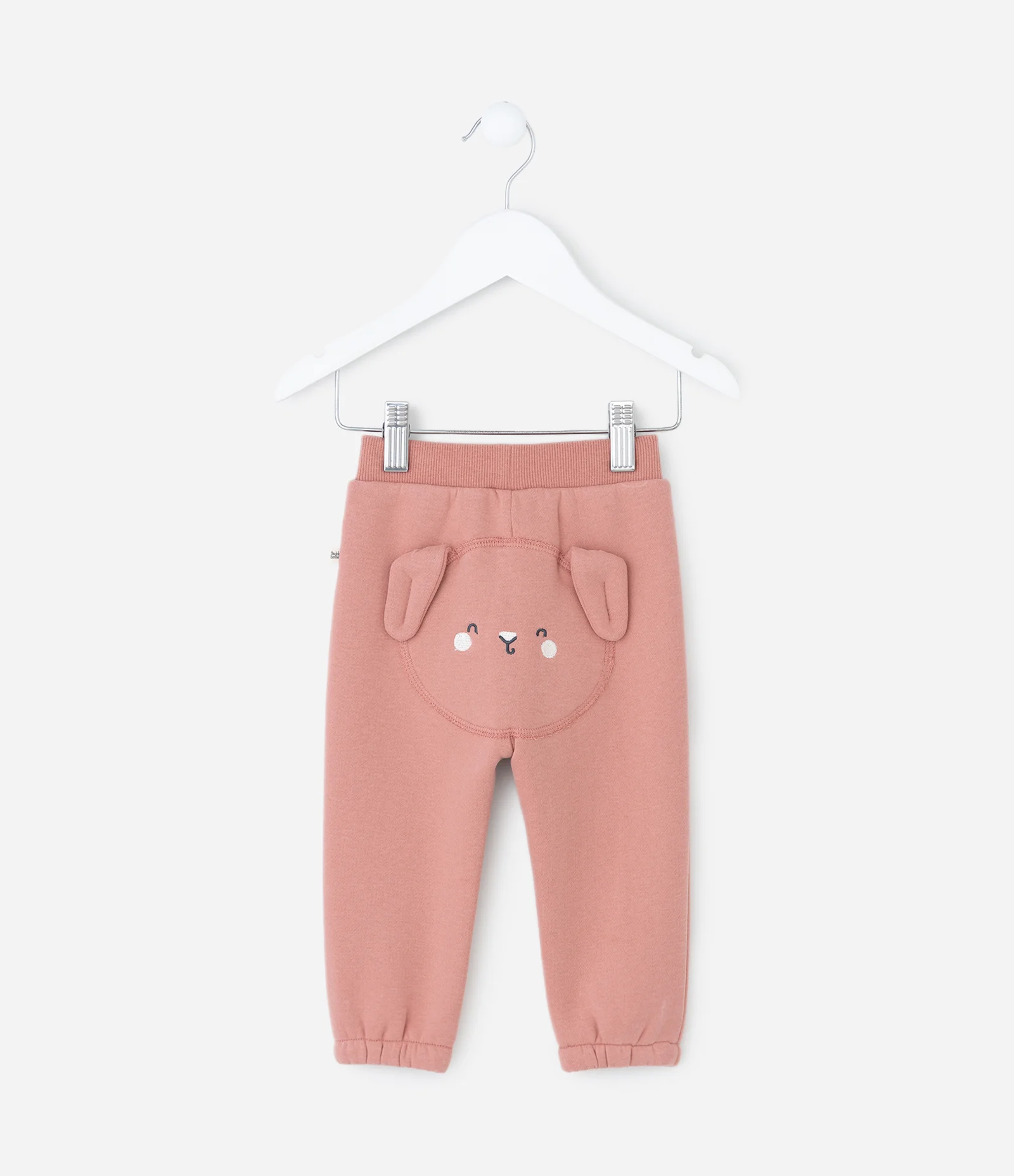 Calça Infantil em Moletom com Orelhas Aplicadas – Tam 0 a 18 Meses Rosa 2