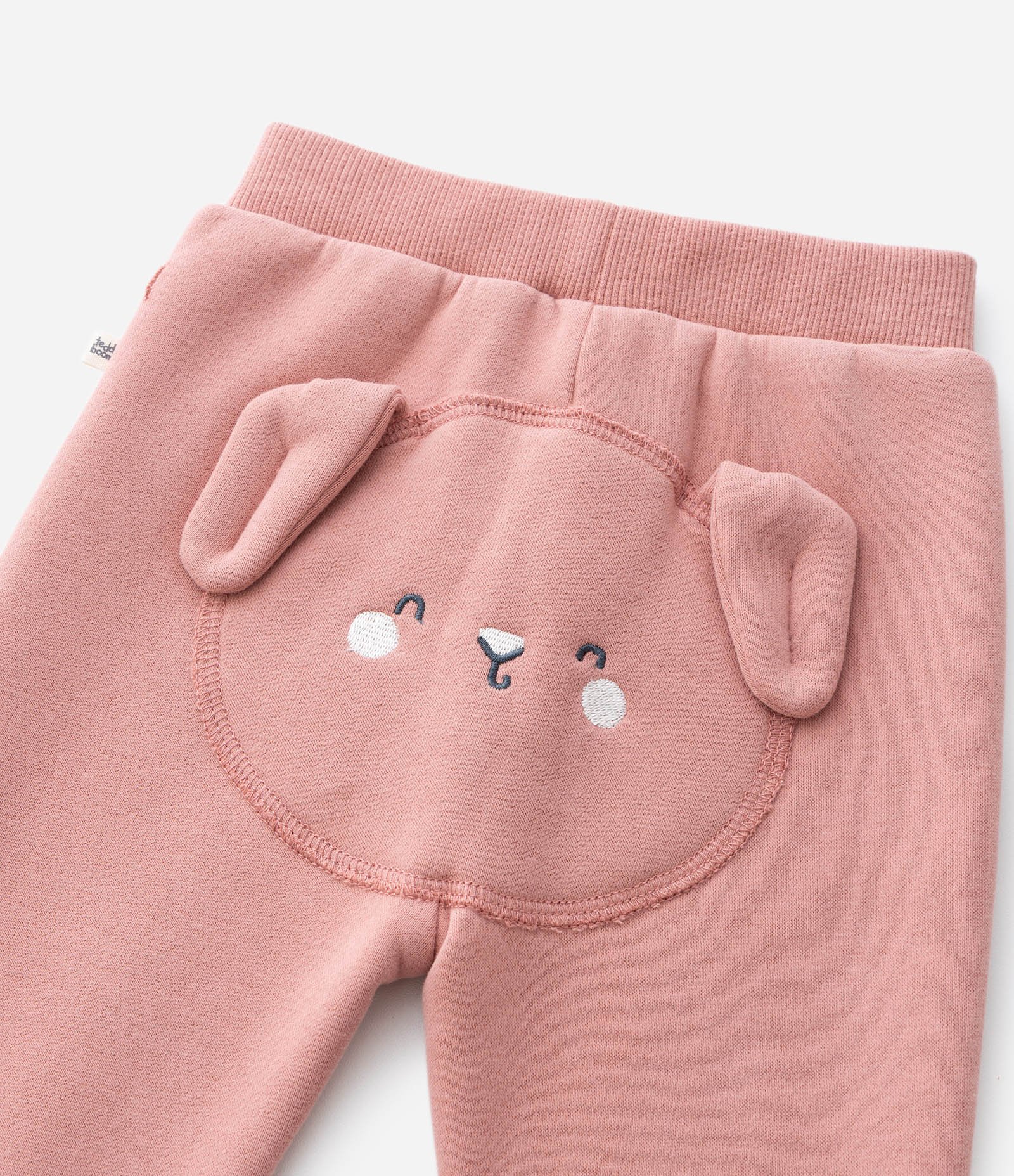 Calça Infantil em Moletom com Orelhas Aplicadas – Tam 0 a 18 Meses Rosa 6