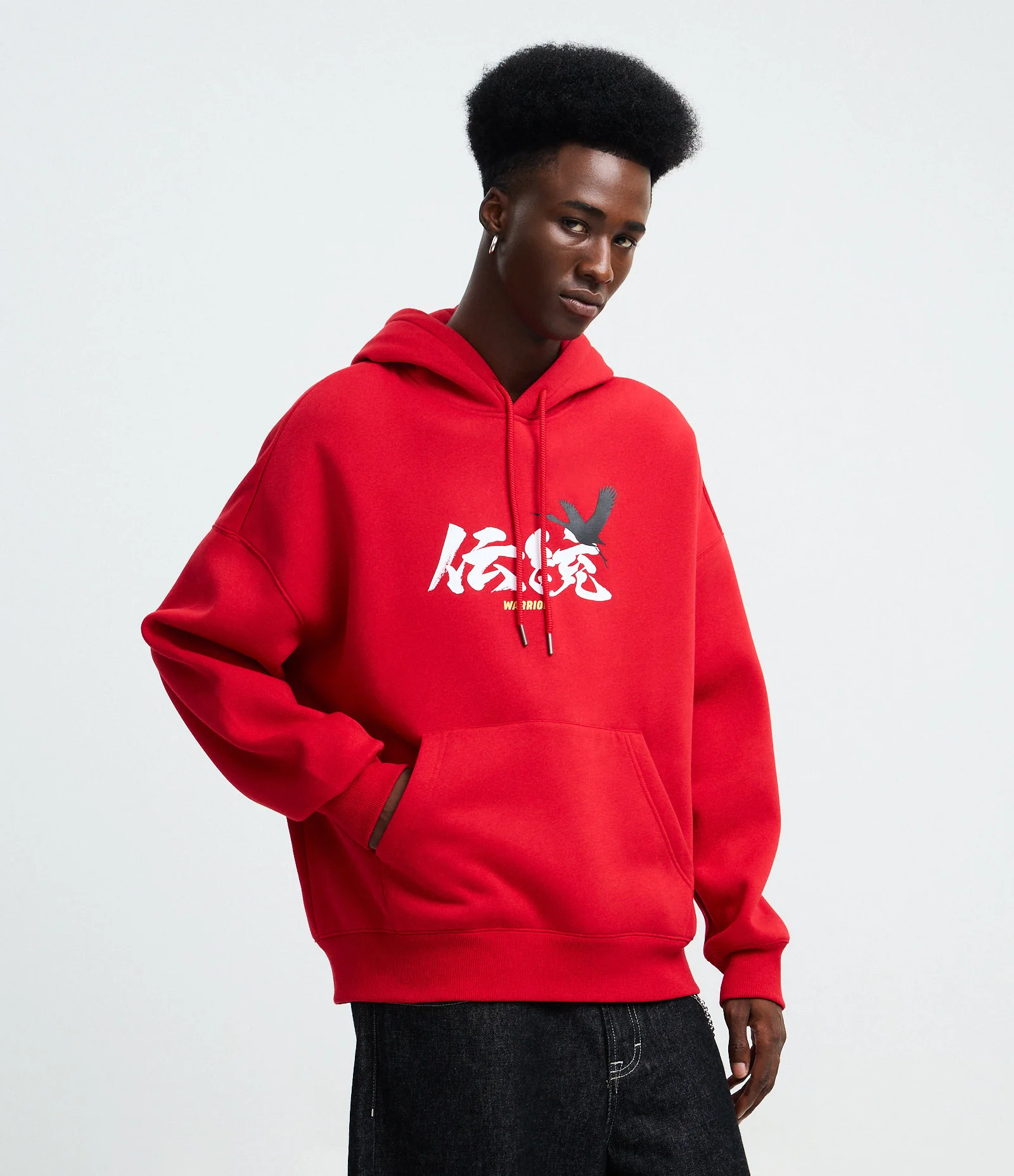 Casaco Boxy em Moletom com Felpa e Estampa Lettering Vermelho 1